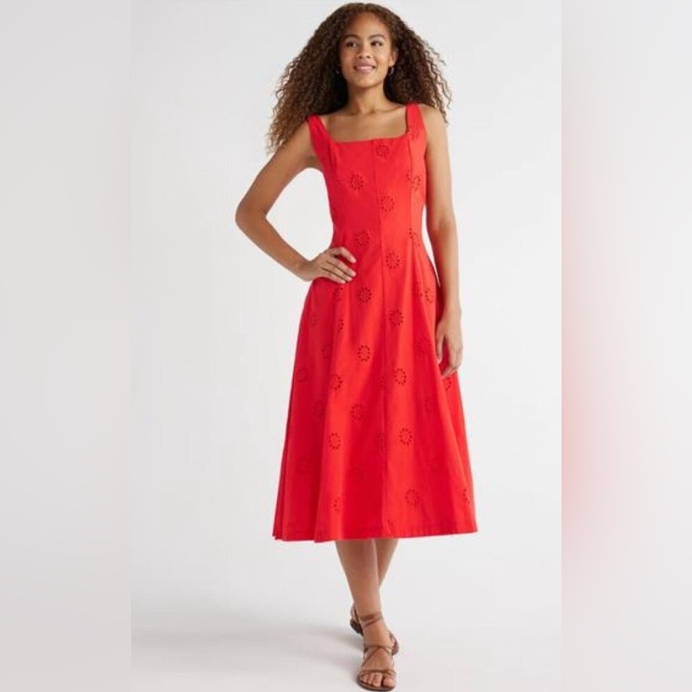 Elegant Red Midi Dress